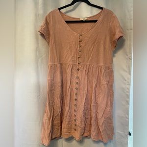 One Loved Babe pink button dress Large